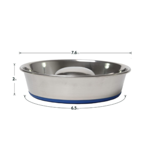 Slow Feed Premium Stainless Steel Dog Bowl, Silver, Small