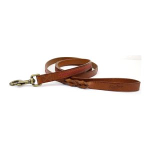 Baseball Stitch Leather Dog Leash - Durable and Stylish