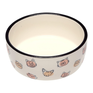 Cat Faces Pet Bowl - Wet/Dry Food and Water Dish