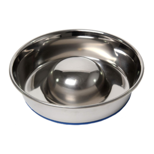 Slow Feed Premium Stainless Steel Dog Bowl, Silver, Small