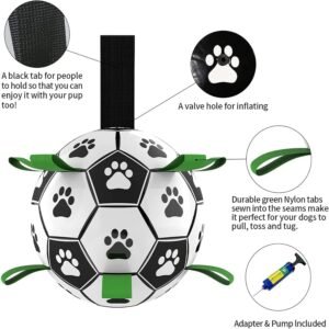 Interactive Dog Soccer Ball with Straps for Tug of War