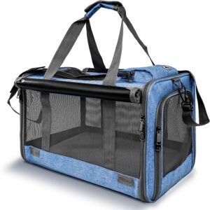 Soft-Sided Pet Carrier for Large and Medium Cats and Puppies