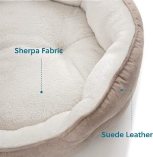 Round Cat Beds for Indoor Cats, Washable Pet Bed for Puppy and Kitten